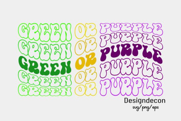 Green or Purple Mirrored Text Retro Svg