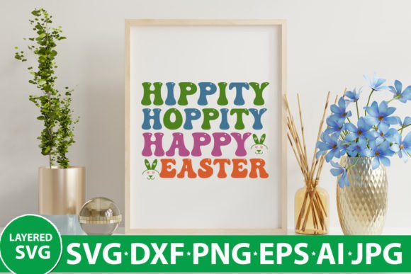 Hippity Hoppity Happy Easter Retro SVG